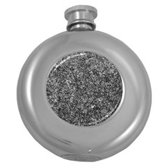 Black And White Abstract Expressive Print Round Hip Flask (5 Oz) by dflcprintsclothing