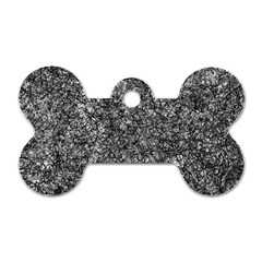 Black And White Abstract Expressive Print Dog Tag Bone (two Sides)