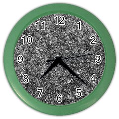 Black And White Abstract Expressive Print Color Wall Clock by dflcprintsclothing