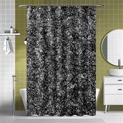 Black And White Abstract Expressive Print Shower Curtain 48  X 72  (small)  by dflcprintsclothing