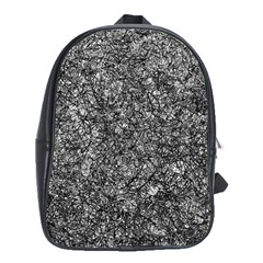 Black And White Abstract Expressive Print School Bag (xl) by dflcprintsclothing