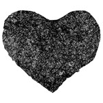 Black and white Abstract expressive print Large 19  Premium Heart Shape Cushions Front