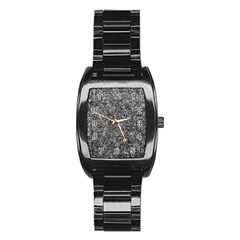 Black And White Abstract Expressive Print Stainless Steel Barrel Watch by dflcprintsclothing