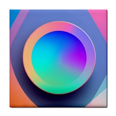 Circle Colorful Rainbow Spectrum Button Gradient Tile Coaster