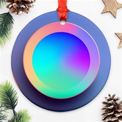 Circle Colorful Rainbow Spectrum Button Gradient Ornament (round) by Maspions