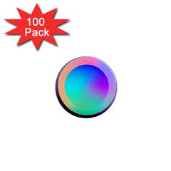 Circle Colorful Rainbow Spectrum Button Gradient 1  Mini Magnets (100 Pack) 