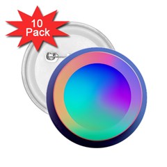 Circle Colorful Rainbow Spectrum Button Gradient 2 25  Buttons (10 Pack)  by Maspions