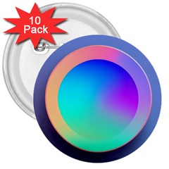 Circle Colorful Rainbow Spectrum Button Gradient 3  Buttons (10 Pack) 