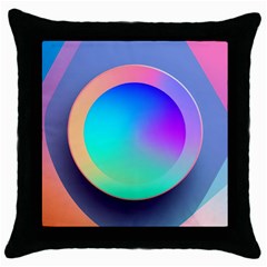 Circle Colorful Rainbow Spectrum Button Gradient Throw Pillow Case (black)