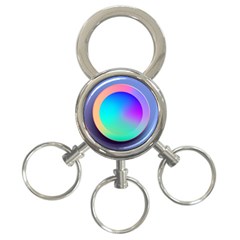 Circle Colorful Rainbow Spectrum Button Gradient 3-ring Key Chain