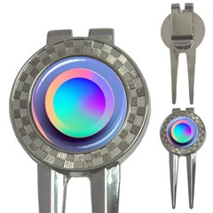 Circle Colorful Rainbow Spectrum Button Gradient 3-in-1 Golf Divots