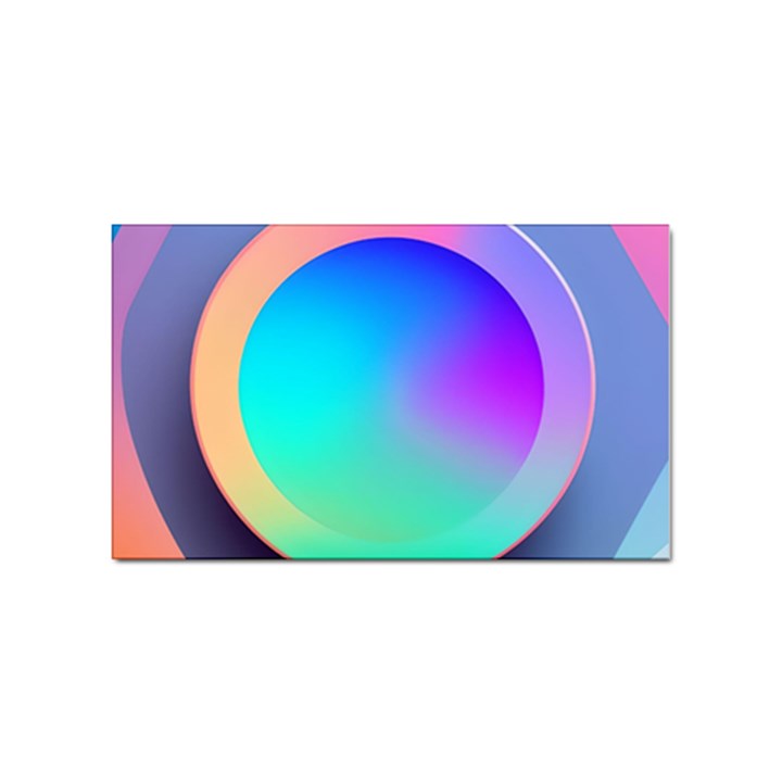 Circle Colorful Rainbow Spectrum Button Gradient Sticker (Rectangular)