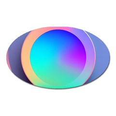 Circle Colorful Rainbow Spectrum Button Gradient Oval Magnet by Maspions