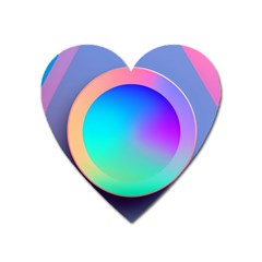 Circle Colorful Rainbow Spectrum Button Gradient Heart Magnet