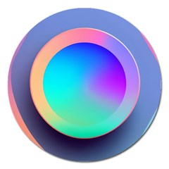 Circle Colorful Rainbow Spectrum Button Gradient Magnet 5  (round)