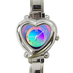 Circle Colorful Rainbow Spectrum Button Gradient Heart Italian Charm Watch