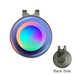 Circle Colorful Rainbow Spectrum Button Gradient Hat Clips With Golf Markers by Maspions