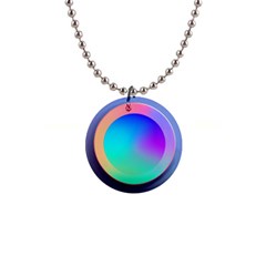 Circle Colorful Rainbow Spectrum Button Gradient 1  Button Necklace by Maspions