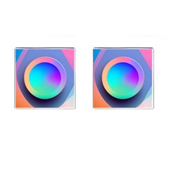 Circle Colorful Rainbow Spectrum Button Gradient Cufflinks (square) by Maspions