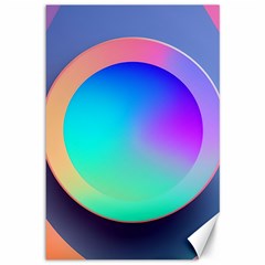 Circle Colorful Rainbow Spectrum Button Gradient Canvas 12  X 18 