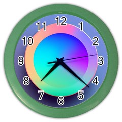 Circle Colorful Rainbow Spectrum Button Gradient Color Wall Clock