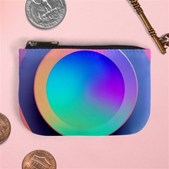 Circle Colorful Rainbow Spectrum Button Gradient Mini Coin Purse