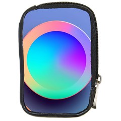 Circle Colorful Rainbow Spectrum Button Gradient Compact Camera Leather Case