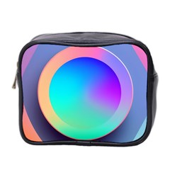 Circle Colorful Rainbow Spectrum Button Gradient Mini Toiletries Bag (two Sides)