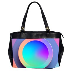 Circle Colorful Rainbow Spectrum Button Gradient Oversize Office Handbag (2 Sides)