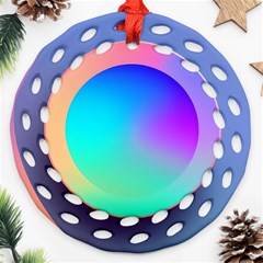 Circle Colorful Rainbow Spectrum Button Gradient Round Filigree Ornament (two Sides)