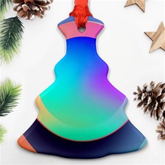 Circle Colorful Rainbow Spectrum Button Gradient Christmas Tree Ornament (two Sides)