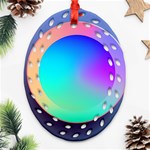 Circle Colorful Rainbow Spectrum Button Gradient Oval Filigree Ornament (Two Sides) Back