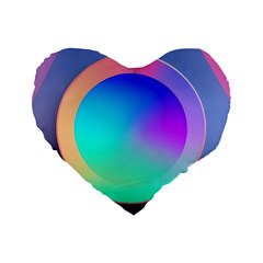 Circle Colorful Rainbow Spectrum Button Gradient Standard 16  Premium Heart Shape Cushions