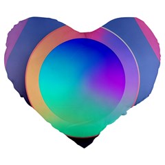 Circle Colorful Rainbow Spectrum Button Gradient Large 19  Premium Heart Shape Cushions