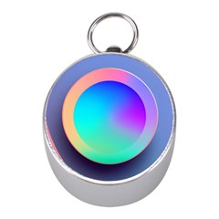 Circle Colorful Rainbow Spectrum Button Gradient Mini Silver Compasses