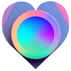 Circle Colorful Rainbow Spectrum Button Gradient Wooden Puzzle Heart