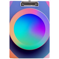 Circle Colorful Rainbow Spectrum Button Gradient A4 Acrylic Clipboard by Maspions