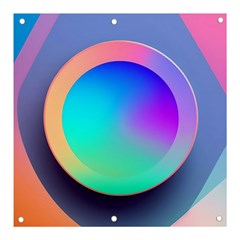 Circle Colorful Rainbow Spectrum Button Gradient Banner And Sign 3  X 3  by Maspions