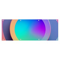 Circle Colorful Rainbow Spectrum Button Gradient Banner And Sign 8  X 3  by Maspions