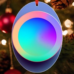 Circle Colorful Rainbow Spectrum Button Gradient Uv Print Acrylic Ornament Oval by Maspions