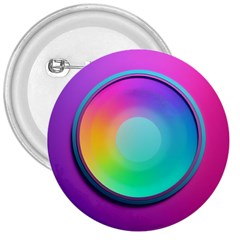 Circle Colorful Rainbow Spectrum Button Gradient Psychedelic Art 3  Buttons