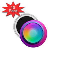 Circle Colorful Rainbow Spectrum Button Gradient Psychedelic Art 1 75  Magnets (10 Pack) 