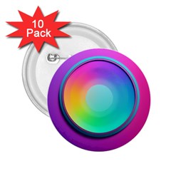 Circle Colorful Rainbow Spectrum Button Gradient Psychedelic Art 2 25  Buttons (10 Pack) 