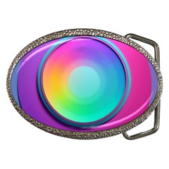 Circle Colorful Rainbow Spectrum Button Gradient Psychedelic Art Belt Buckles by Maspions