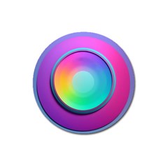 Circle Colorful Rainbow Spectrum Button Gradient Psychedelic Art Magnet 3  (round) by Maspions