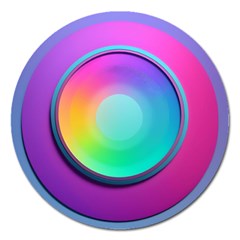 Circle Colorful Rainbow Spectrum Button Gradient Psychedelic Art Magnet 5  (round) by Maspions