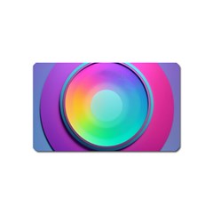 Circle Colorful Rainbow Spectrum Button Gradient Psychedelic Art Magnet (name Card) by Maspions