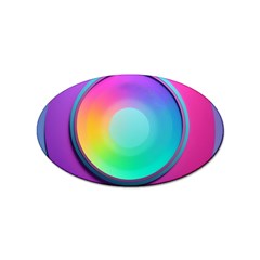 Circle Colorful Rainbow Spectrum Button Gradient Psychedelic Art Sticker Oval (10 Pack) by Maspions