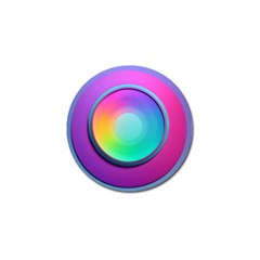 Circle Colorful Rainbow Spectrum Button Gradient Psychedelic Art Golf Ball Marker by Maspions