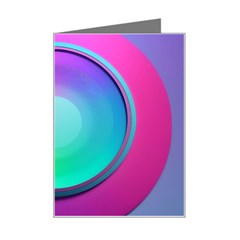 Circle Colorful Rainbow Spectrum Button Gradient Psychedelic Art Mini Greeting Card